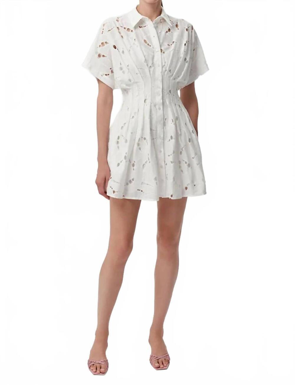 NEW EXQUISE angevin mini dress in bone